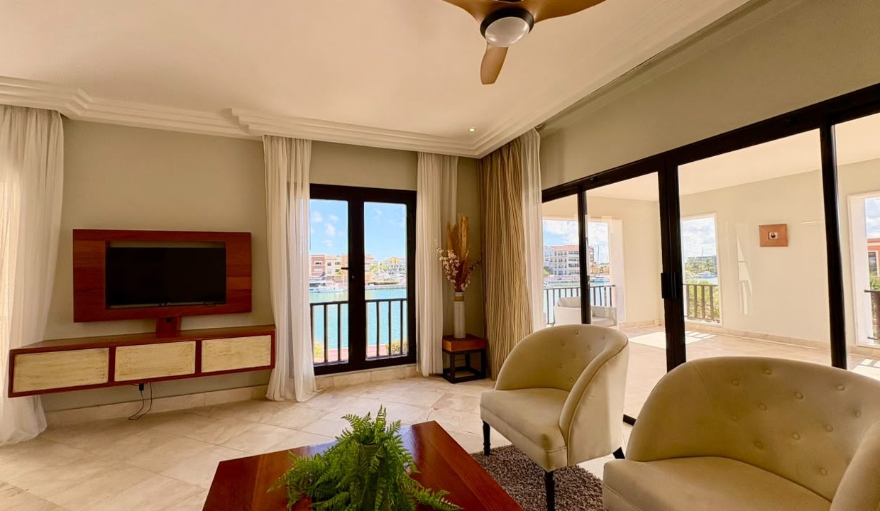 3-Bedroom Cap Cana Marina-View Condo — Living Room