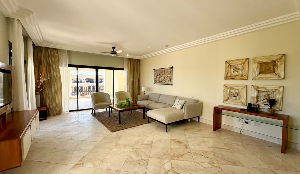 3-Bedroom Cap Cana Marina-View Condo — Living Room