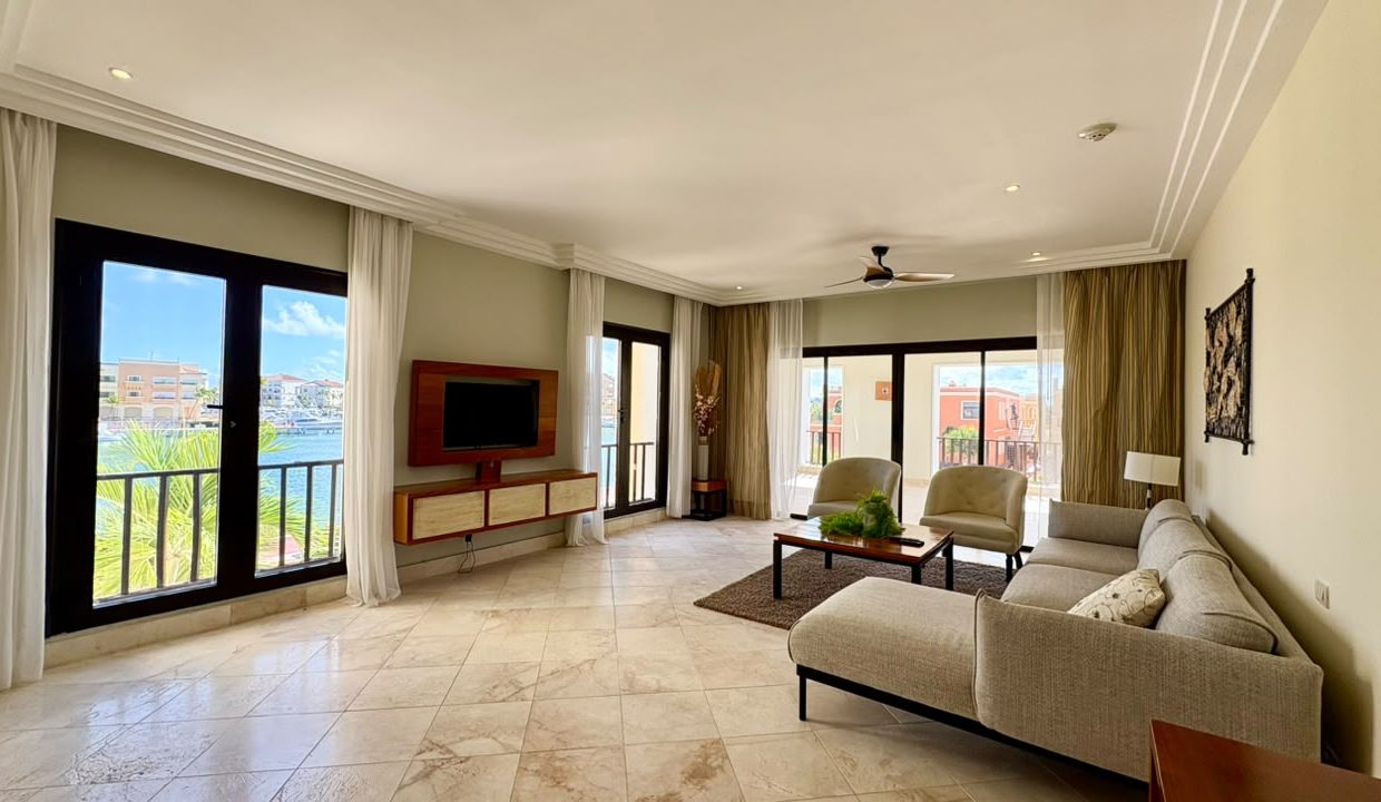 3-Bedroom Cap Cana Marina-View Condo — Living Room